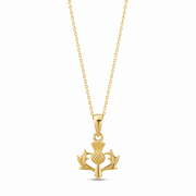 Solid Gold Tiny Thistle Pendant (9ct/14ct/18ct Gold Vermeil/925 Sterling Silver) – Pendant Only - Kolié Fine Jewellery