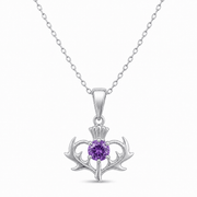 Thistle Pendant with Purple Cubic Zirconia – Scottish Jewellery | Kolié - Kolié Fine Jewellery