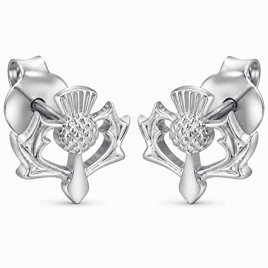 Thistle Stud Earrings – Scottish Jewellery | Kolié - Kolié Fine Jewellery